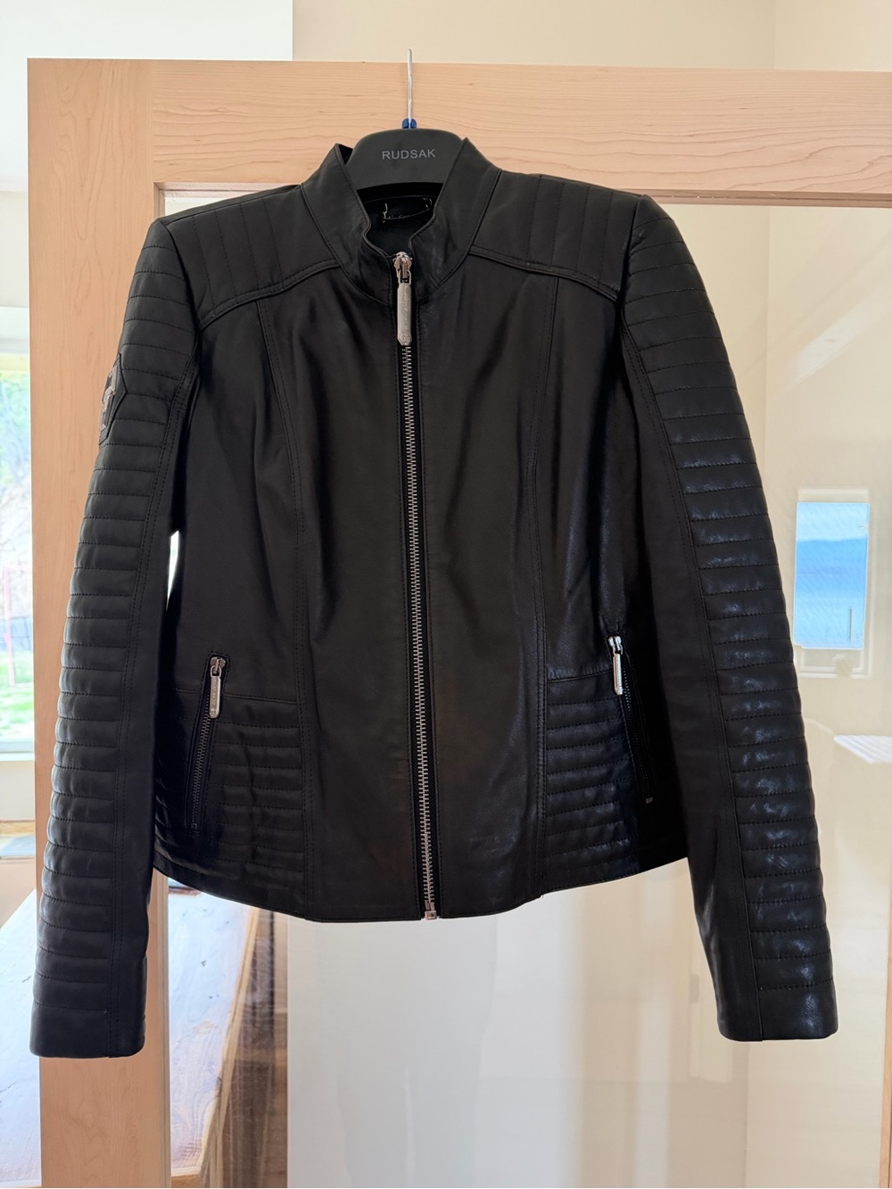 🖤 Philipp Plein Black Lamb Leather Moto Jacket – Made in Italy